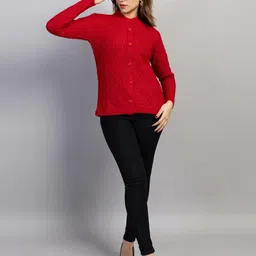 Dart Line Women Open Knit Round Neck Cardigans-picture-40