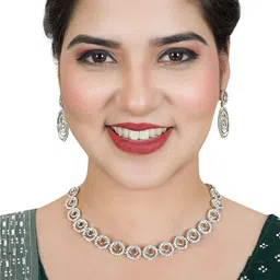 Women Click Rhodium Plated Stones Studded Jewellery Set-picture-11