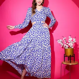 SHEETAL Associates Women Floral Print Cut-Out Detail Maxi Dress-picture-21