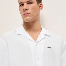 THE BEAR HOUSE Oversized Cuban Collar Casual Shirt image 3