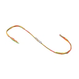 Sangria Set Of 2 Artificial Stones Studded Thread Rakhis With Roli Chawal image 3