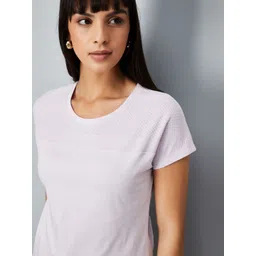 max Women Self Design Round Neck Cotton T-shirt image 4