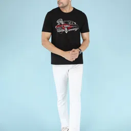 NOBLE HUSTLE Men Graphic Printed Round Neck Cotton T-shirt image 2