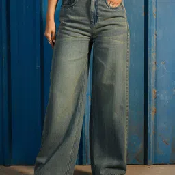 CORSICA Women Vintage Wash Wide Leg Mid-Rise Jeans-picture-18