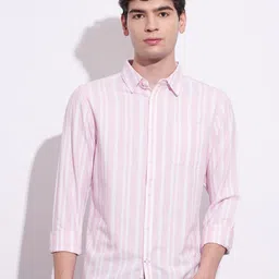 Being Human Men Classic Slim Fit Opaque Striped Casual Shirt-picture-28
