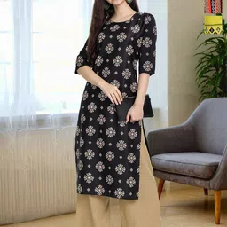 HERE&NOW Women Pack of 3 Ethnic Motifs Printed Daily Straight Kurtas-picture-20