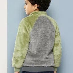 BAESD Girls Colourblocked Woollen Bomber Jacket image 3