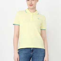 Kraus Jeans Women Brand Logo Polo Collar Slim Fit T-shirt-image-22