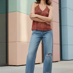 fusion by glitchez Women Ethnic Motifs Printed Indie Prints Kurta image 2