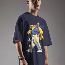 SENO TEX Graphic Printed Oversized Cotton T-shirt image 5