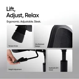 FRIDO BlackGlide Ergonomic Study & DurableStudy Chair image 5