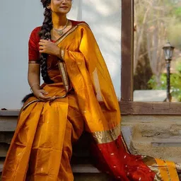 CaniBani Embellished Zari Silk Blend Handloom Banarasi Saree image 3