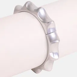 SOHI Women Metallic Silver-Plated The Mare Bangle-Style Bracelet image 2