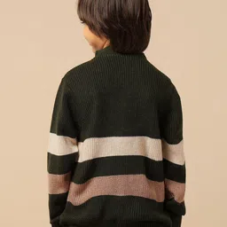 U.S. Polo Assn. Kids Boys Striped High Neck Regular Fit Pullover image 5