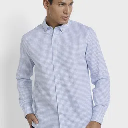 BEN SHERMAN Men Classic Fit Checked Button-Down Collar Cotton Casual Shirt-image-0