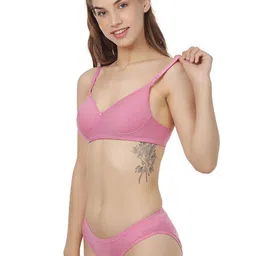 Liigne Pack Of 2 Women Everyday Padded Bra Pure Cotton Lingerie Set image 4