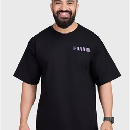FUAARK Men Typography Printed casual & Sportswear 3/4 Sleeves Cotton Oversized Fit T-Shirt-picture-32
