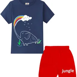 KUCHIPOO Boys Pack Of 3 Round Neck Printed T-shirt With Shorts image 4