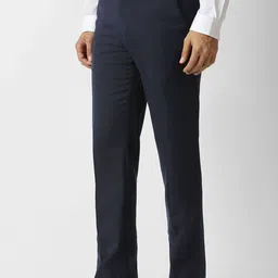 Van Heusen Men Solid Mid-Rise Slim Fit Formal Trousers image 4