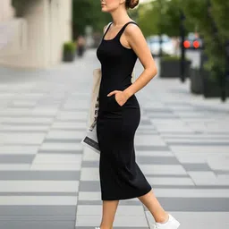 Elchic Women Scuba Bodycon Midi Dress image 4