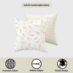 RUBOXA White Set of 5 Abstract Velvet Square Cushion Covers image 2