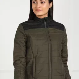 Wildcraft Women Olive Green Windcheater Padded Jacket image 1