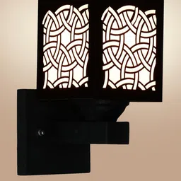 Gojeeva Brown Wood Square Wall Lamps image 2