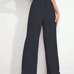 BAESD Women Relaxed Straight Leg High-Rise Non Iron Trousers-picture-15