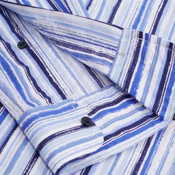 OLEVORR India Slim Fit Vertical Striped Pure Cotton Casual Shirt image 5