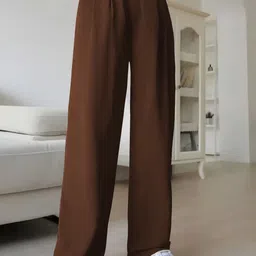 TOOCHKI Women Relaxed Straight Leg High-Rise Pleated Non-Iron Korean Pants-picture-42