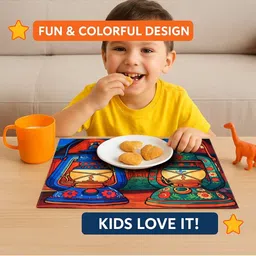 PRAKARTIK 2-Pcs Green & Blue Digital Printed Table Placemats image 3