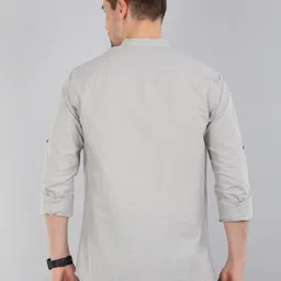 proword Men Solid Pure Cotton Straight Kurta image 4