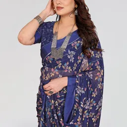 Moda Rapido Floral Poly Georgette Saree image 5