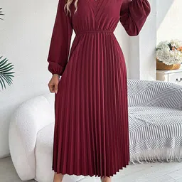 StyleCast x Revolte Women Solid Puff Sleeves Maxi Dress-picture-19
