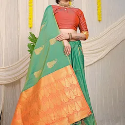 Royal Rajgharana Saree Ethnic Motifs Woven Design Zari Pure Silk Banarasi Sarees-picture-18