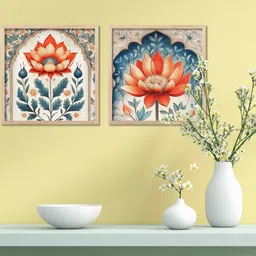 WALLLANE Set of 2 Floral & Botanical Wood Wall Art image 4
