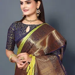 VILLAGIUS Ethnic Motifs Printed Silk Cotton Saree image 5