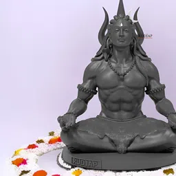 Rudjap Black Shiva Adiyogi Religious Resin Idol Showpiece-picture-21