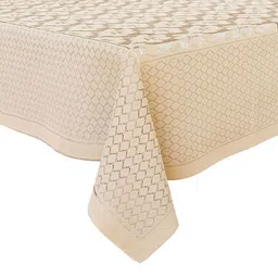 Kuber Industries Cream-Coloured Floral Cotton 4-Seater Table Cover image 3