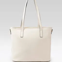 Van Heusen Brand Logo Embossed Structured Shoulder Bag with Quilted Detail image 2