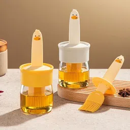 Oil Dispenser Bottle with Silicone Brush for Cooking, Baking & Grilling – 200ml Plastic, Silicon Flat Pastry Brush-image-28