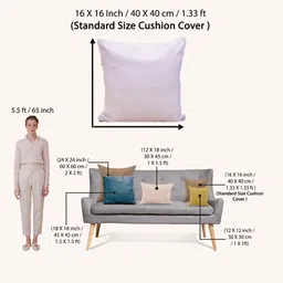 STITCHNEST Turquoise Blue Set of 5 Square Cushion Covers image 3