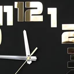 QEZNEF Black Solid Geometric Traditional Wall Clock image 2