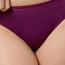 URBAN ADVENTURE Pack Of 5 Anti Microbial Bikini Briefs 5UAW-005(SKIN-WINE-RED-NAVY-LAVN) image 4