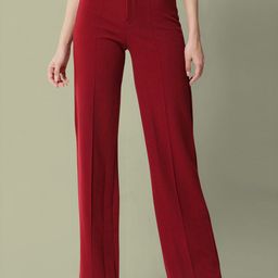 Dream Beauty Fashion Maahir Women Straight Fit High-Rise Easy Wash Pleated Trousers-picture-3