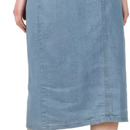 ansarfabrics Women Solid Straight Light Blue Skirt image 2