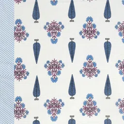 Myntra Elegant Homes Blue & Pink Floral 180 TC King Bedsheet with 2 Pillow Covers image 3