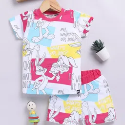 YK X Minute Mirth Girls Looney Tunes Printed Pure Cotton T-shirt with Shorts-picture-21