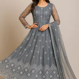 legcayethnic Embroidered Net Semi Stitched Anarkali Gown-picture-28