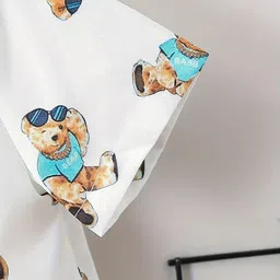 VISHVA CREATION Kids Cartoon Bear Graphic Printed Night Suits image 5